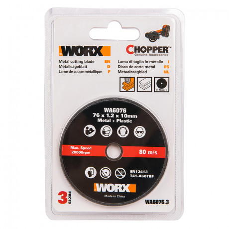 Отрезной диск по металлу WORX 76х1,2х10 мм (3шт.)