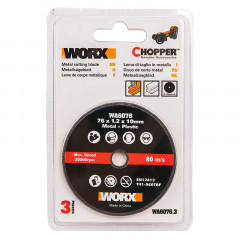 Отрезной диск по металлу WORX 76х1,2х10 мм (3шт.)