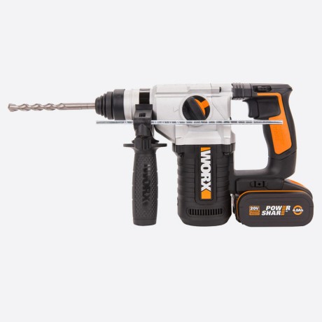 Перфоратор WORX WX392, 20v, 2.2 Дж, в комплекте АКБ 2х4 А·ч и ЗУ (аккумуляторный)