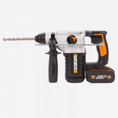 Перфоратор WORX WX392, 20v, 2.2 Дж, в комплекте АКБ 2х4 А·ч и ЗУ (аккумуляторный)