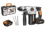 Перфоратор WORX WX392, 20v, 2.2 Дж, в комплекте АКБ 2х4 А·ч и ЗУ (аккумуляторный)