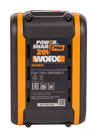 Аккумулятор WORX WA3014, 20v, 4 А·ч