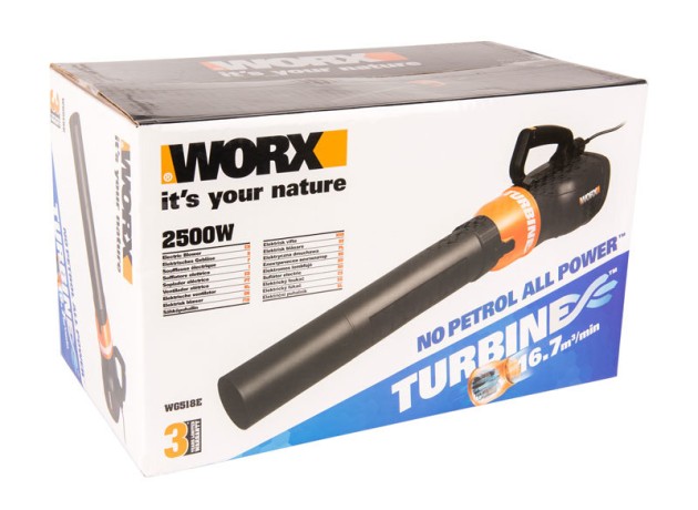 Воздуходувка WORX WG518E, 220v, 2500 Вт, 177 км/ч (сетевая)