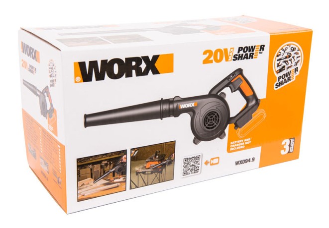 Воздуходувка WORX WX094.9, 20v, без АКБ и ЗУ (аккумуляторная)