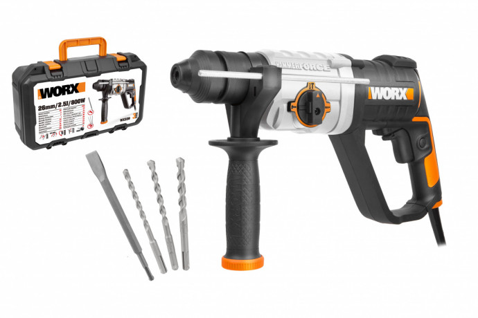 Перфоратор WORX WX339, 220v, 2.5 Дж, 800 Вт, кейс (сетевой)