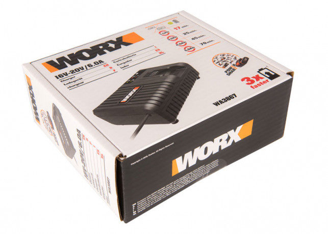 Зарядное устройство WORX WA3867, 20v, 6A