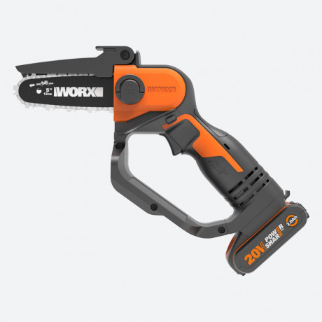 Цепная пила WORX WG324E, 20v, 12 см, в комплекте АКБ 2 А·ч и ЗУ (аккумуляторная)