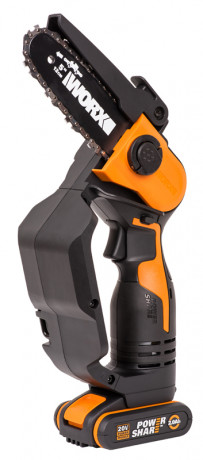 Цепная пила WORX WG324E, 20v, 12 см, в комплекте АКБ 2 А·ч и ЗУ (аккумуляторная)