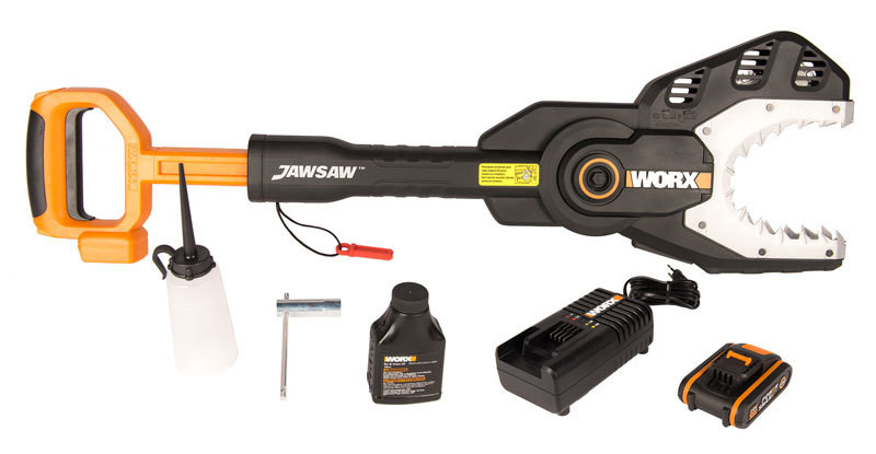 Цепная пила WORX JawSaw WG329E.5, 20v, 15 см, в комплекте АКБ 2 А·ч и ЗУ (аккумуляторная)