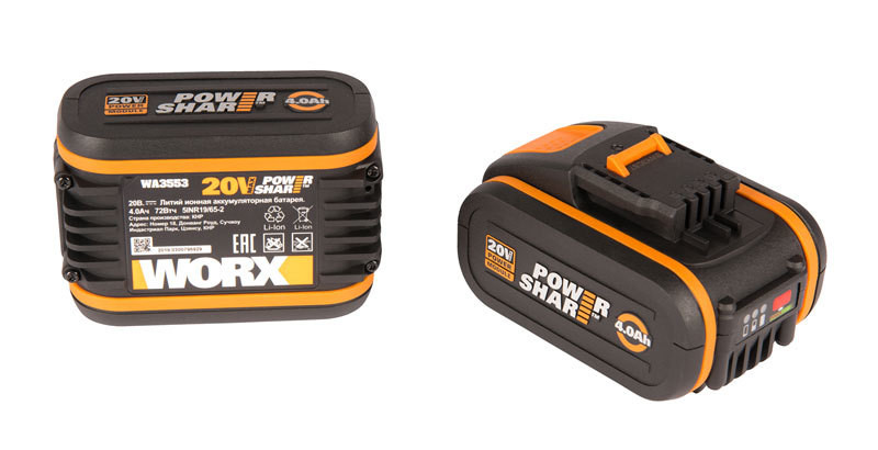 Комплект WORX WA3553.2: АКБ 2x4 А·ч