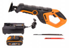 Сабельная пила WORX WX508, 20v, в комплекте АКБ 2 А·ч и ЗУ, сумка (аккумуляторная)