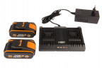 Комплект WORX WA3610: АКБ 2x2 А·ч и двойное ЗУ