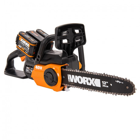 Цепная пила WORX WG381, 40v, 30см, в комплекте АКБ 2х2 А·ч и ЗУ (аккумуляторная)