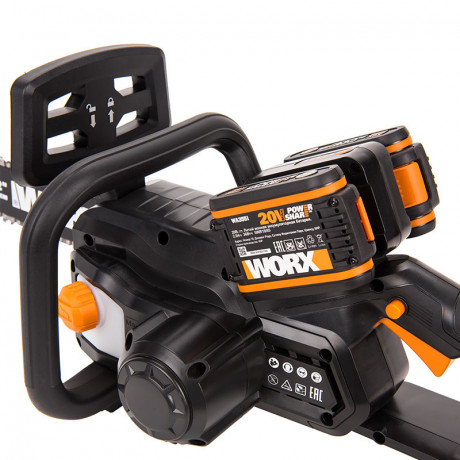 Цепная пила WORX WG381, 40v, 30см, в комплекте АКБ 2х2 А·ч и ЗУ (аккумуляторная)