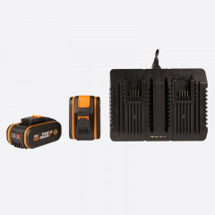 Комплект WORX WA3611: АКБ 2x4 А·ч и двойное ЗУ