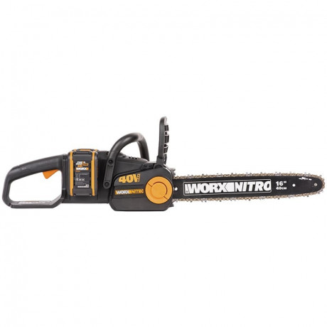 Цепная пила WORX NITRO WG385E, 40v, 40 см, в комплекте АКБ 2х4 А·ч и ЗУ (аккумуляторная)