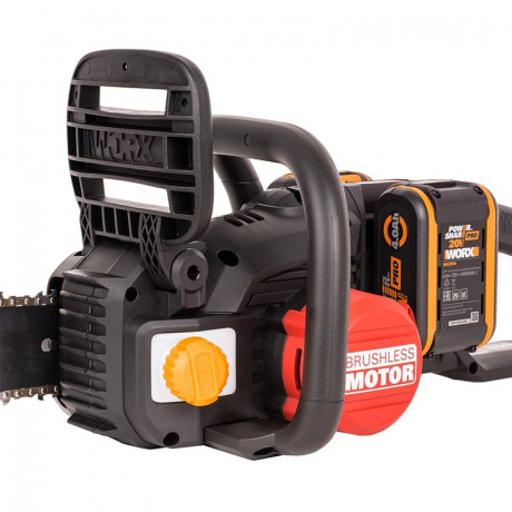 Цепная пила WORX NITRO WG385E, 40v, 40 см, в комплекте АКБ 2х4 А·ч и ЗУ (аккумуляторная)