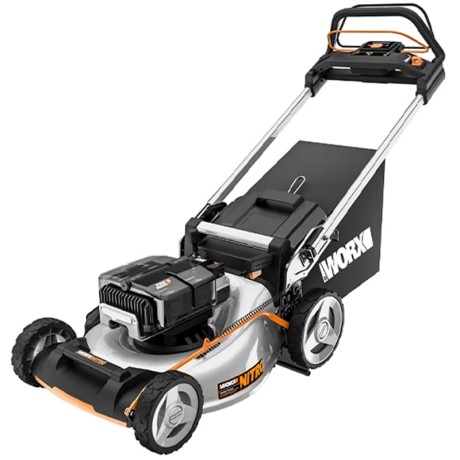 Газонокосилка аккумуляторная самоходная, бесщеточная WORX WG761E, 80В 51СМ (АКБ 4х4Ач, ЗУ 2х2A)