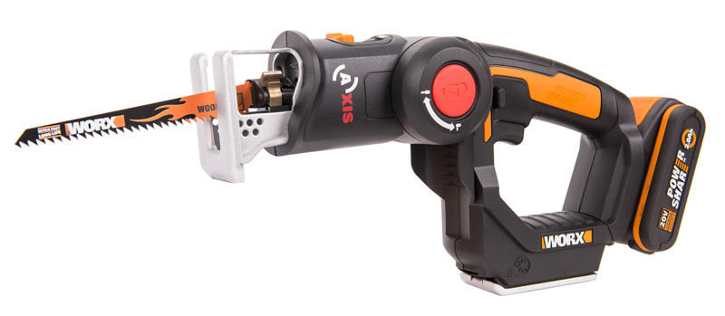 Лобзик + сабельная пила WORX Axis WX550.1, 20v, в комплекте АКБ 2x2 А·ч и ЗУ, кейс (аккумуляторная)