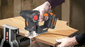 Лобзик + сабельная пила WORX Axis WX550.1, 20v, в комплекте АКБ 2x2 А·ч и ЗУ, кейс (аккумуляторная)