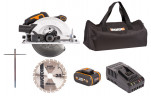Циркулярная пила (дисковая) WORX WX520, 20v, 190 мм, в комплекте АКБ 4 А·ч и ЗУ, сумка (аккумуляторная)