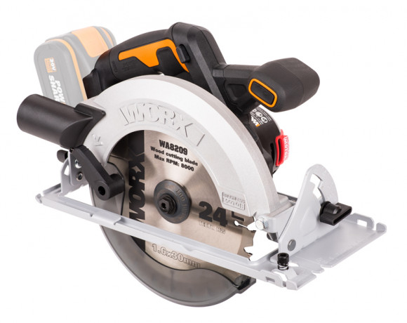 Циркулярная пила (дисковая) WORX WX520.9, 20v, 190 мм, без АКБ и ЗУ (аккумуляторная)