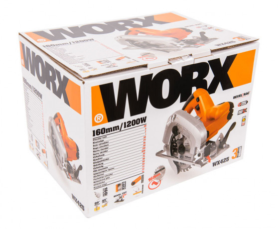 Циркулярная пила (дисковая) WORX WX425, 220v, 160 мм, 1200 Вт (сетевая)