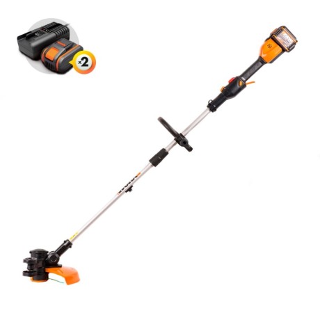 Триммер аккумуляторный бесщёточный WORX WG185E 40В, 38см, 4Ач х2, двойное ЗУ 2x2A, коробка