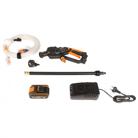 Мойка высокого давления WORX WG620E Hydroshot, 20v, 24 бар, в комплекте АКБ 2 А·ч и ЗУ (аккумуляторная)