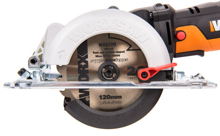 Циркулярная пила (дисковая) компактная WORX WX439, 220v, 120 мм, 480 Вт, кейс (сетевая)