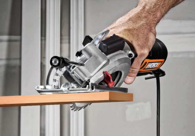 Циркулярная пила (дисковая) WORX WX427, 220v, 120 мм, 710 Вт, кейс (сетевая)