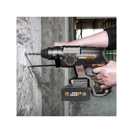 Перфоратор аккумуляторный бесщеточный WORX WX381.9, 20В, без АКБ и ЗУ, коробка