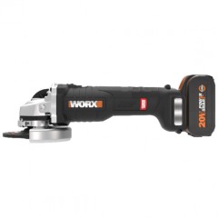 Угловая шлифмашина бесщёточная аккумуляторная WORX WX813, 115мм, 20В, 4Ач х1, ЗУ 2А