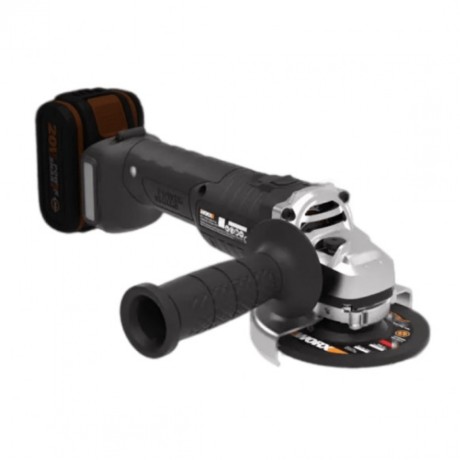 Угловая шлифмашина бесщёточная аккумуляторная WORX WX813, 115мм, 20В, 4Ач х1, ЗУ 2А