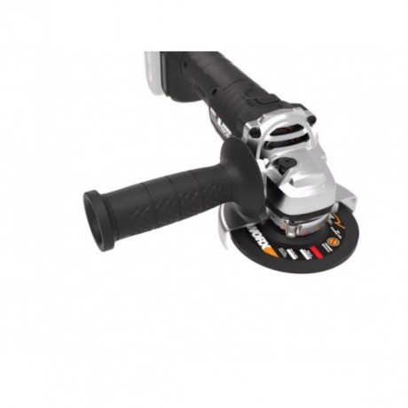 Угловая шлифмашина бесщёточная аккумуляторная WORX WX813, 115мм, 20В, 4Ач х1, ЗУ 2А