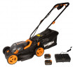 Газонокосилка WORX WG779E.1, 40v, 34 см, в комплекте АКБ 2х4 А·ч и ЗУ (аккумуляторная)