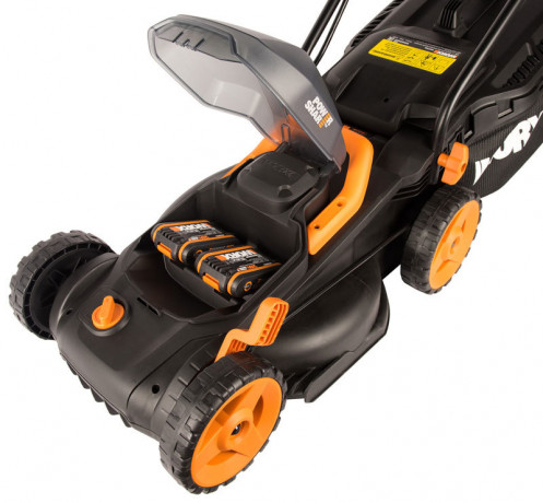 Газонокосилка WORX WG779E.1, 40v, 34 см, в комплекте АКБ 2х4 А·ч и ЗУ (аккумуляторная)
