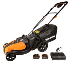 Газонокосилка WORX WG744E, 40v, 40 см, в комплекте АКБ 2х4 А·ч и ЗУ (аккумуляторная)