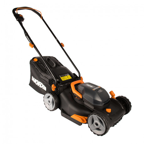 Газонокосилка WORX WG743E, 40v, 40 см, в комплекте АКБ 2х4 А·ч и ЗУ (аккумуляторная)
