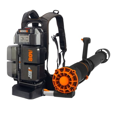 Аккумуляторная воздуходувка бесщеточная WORX WG572Е 80V , 4Ач х1, BASECAMP 4 х1, коробка